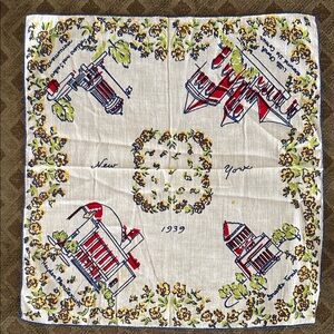 Vintage New York Souvenir Handkerchief
